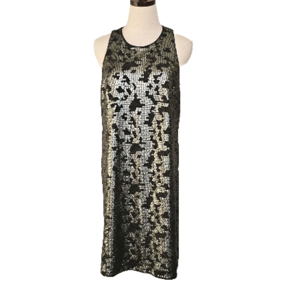 Laundry Gray Sequin Sleeveless Sparkly Cocktail Party Evening Short Dress, M